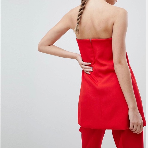 Red strapless open front top. Size US 10 - Picture 2 of 2